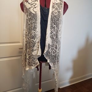 Crocheted flower vest